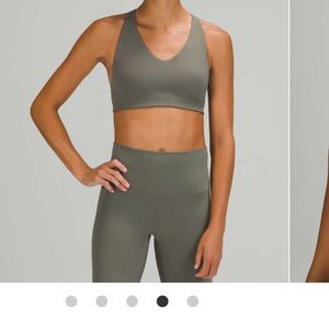 Lululemon Athletica in alignment racerback bra light support b/c cups grey sage